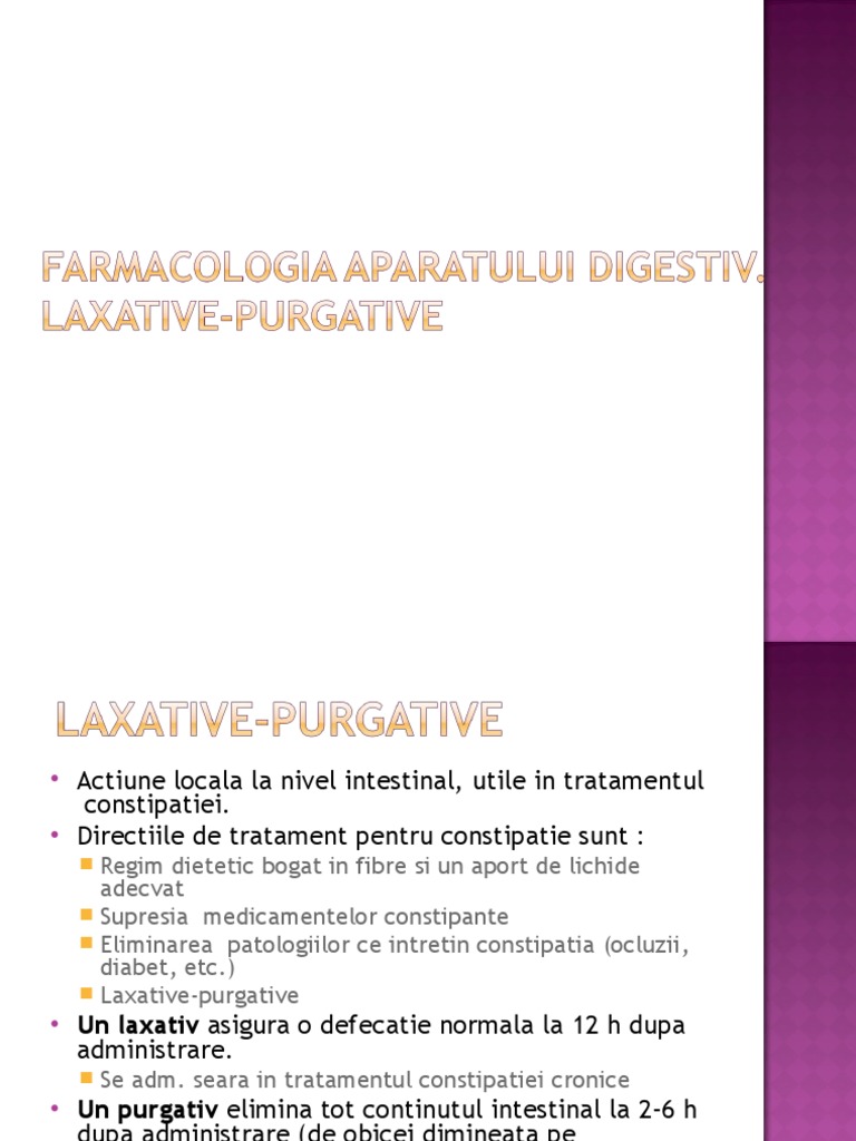 Laxative Purgative Antidiareice | PDF