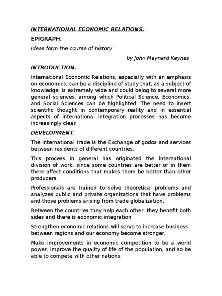 INTRODUCTION TO INTERNATIONAL ECONOMIC RELATIONS PDF intelligence overview