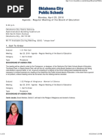 OKC School Board meeting agenda for Monday, April 25, 2016