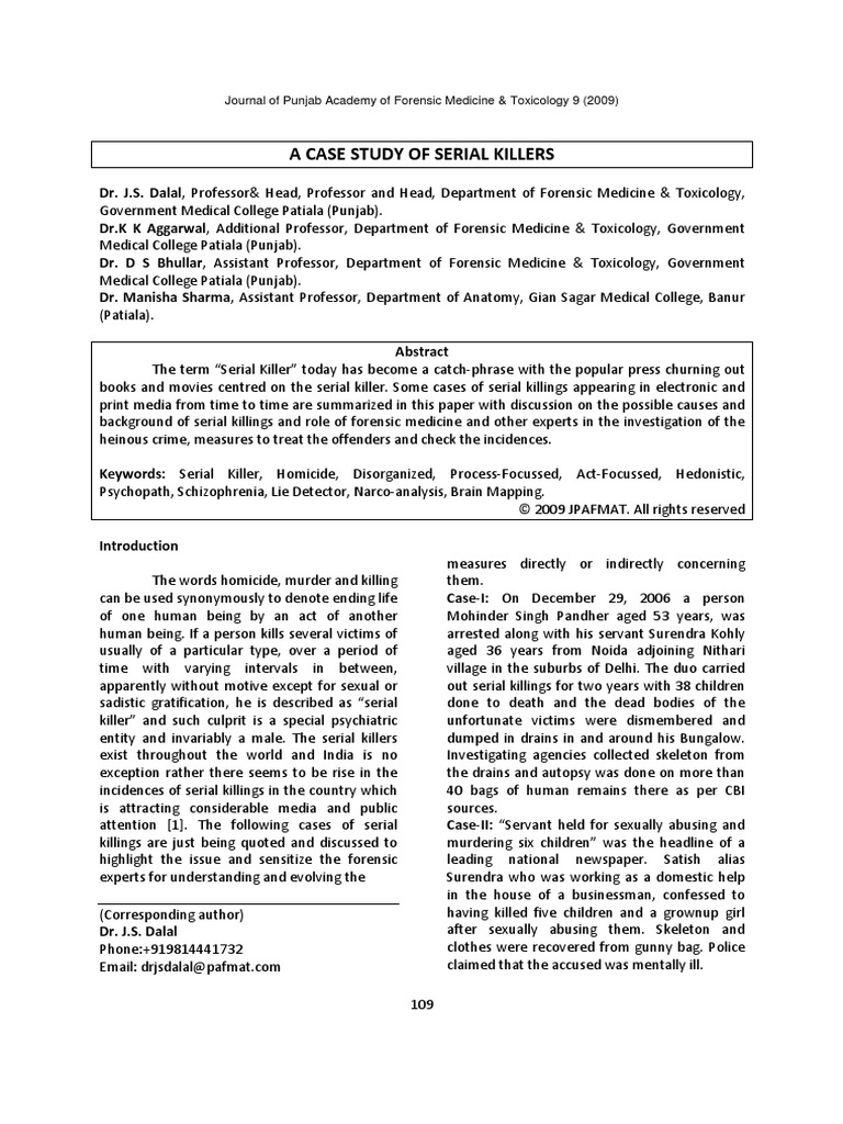 Famous serial killer case studies pdf image