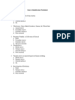 Source Identification Worksheet