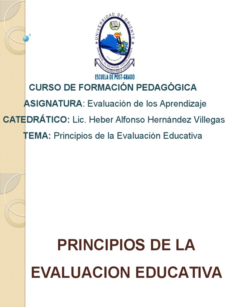 Principios de la evaluaciòn educativa Alfabeto Evaluación