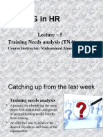 Ie & GG in HR: Lecture - 5 Training Needs Analysis (TNA)