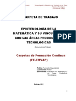 Carpeta de Epistemología Matemáticas y Su Vinculación Con Áreas Productivas Tecnológicas PDF