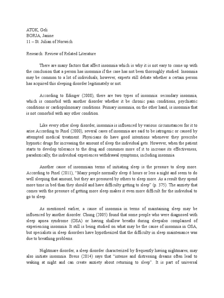 Causes of insomnia image