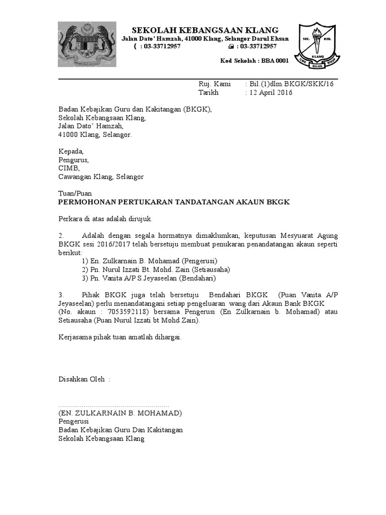 Surat Buka Akaun Pdf