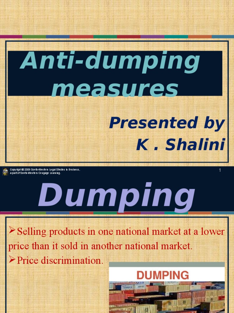 Understanding Anti-Dumping Measures | PDF