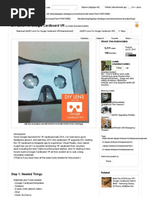 DIY Lens for Google Cardboard VR