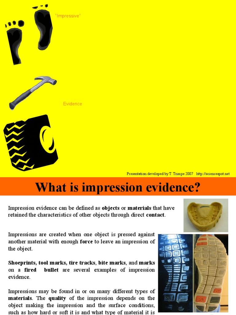 impression evidence ppt Forensic Science Crime Scene