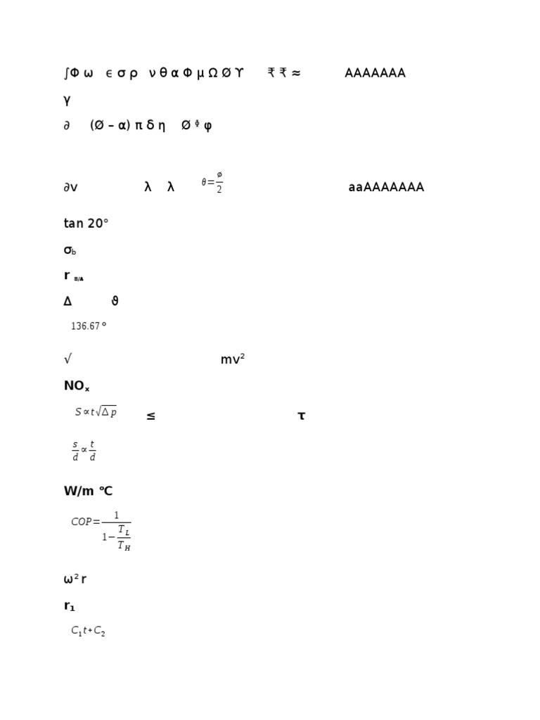 Mathematical Equations and Concepts | PDF