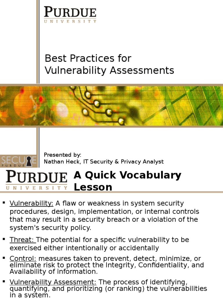Best Practices for Vulnerability Assessments | PDF | Computers