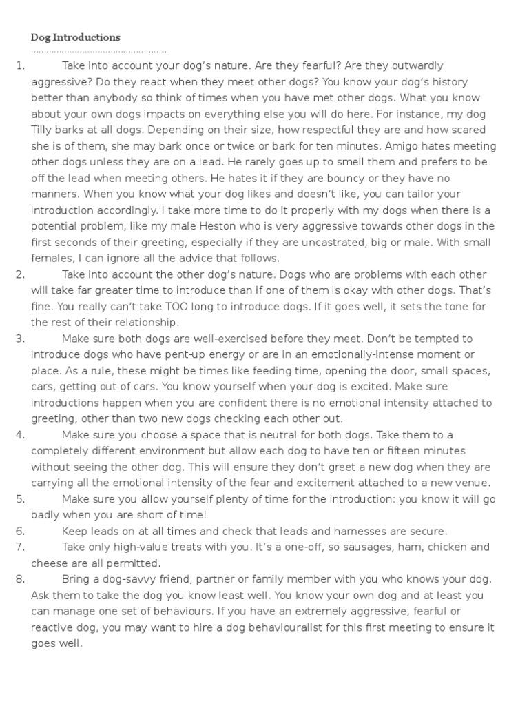 Dog Introductions | PDF | Dogs