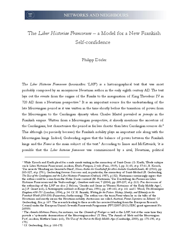 Dörler (Philipp) The Liber Historiae Francorum. A Model For A New