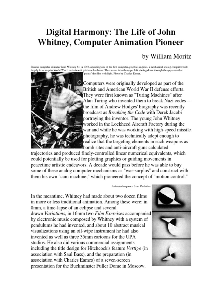 デジタルハーモニー / ジョン・ウィットニー Digital Harmony: On the