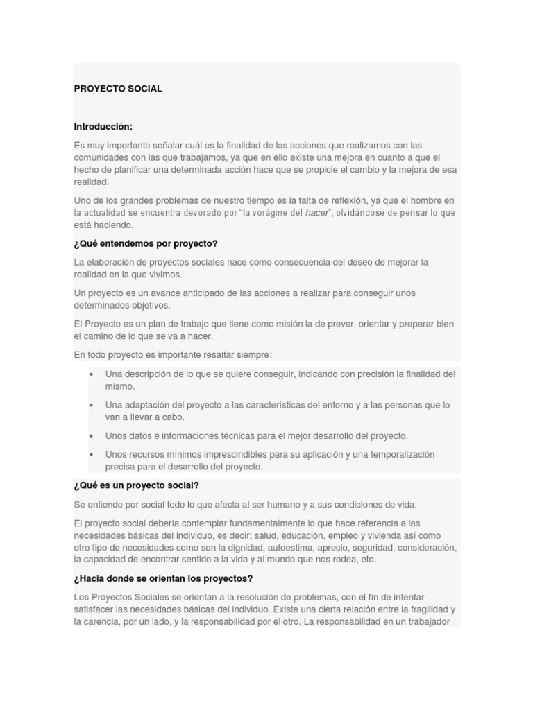 Guía para Elaborar Proyectos Sociales | PDF | Planificación | Evaluación