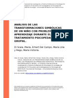 Di Scala, Maria, Erhart Del Campo, Ma (..) (2012). Analisis de Las Transformaciones Simbolicas de Un Nino Con Problemas de Aprendizaje Du (..)