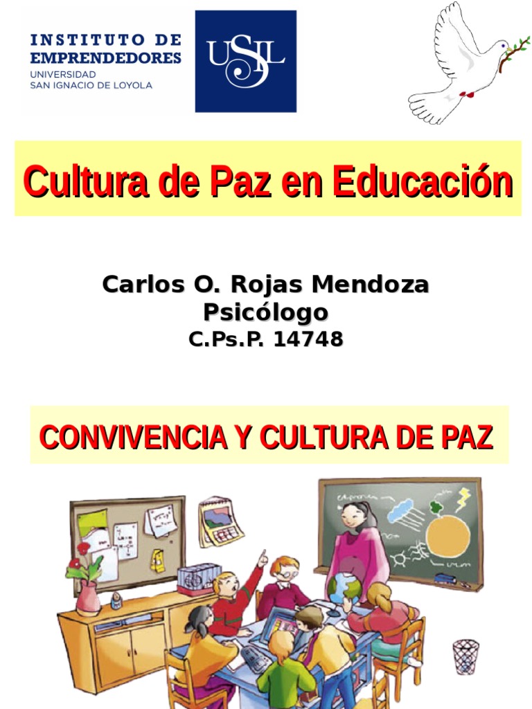 Cultura de Paz en la Educación Escolar | PDF | Paz | Conflicto (proceso)