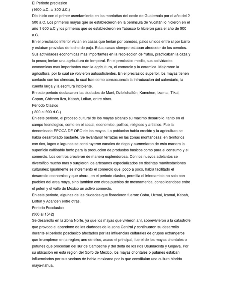 El Periodo Preclasico Civilización maya Arqueología
