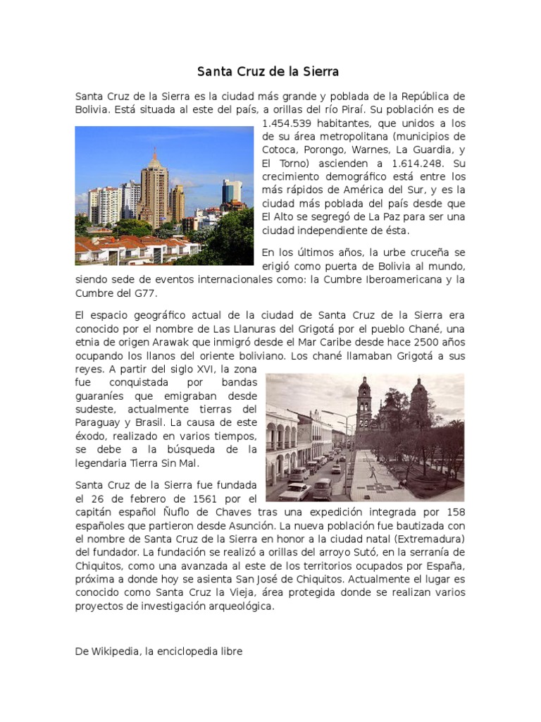 Historia y Población de Santa Cruz | PDF