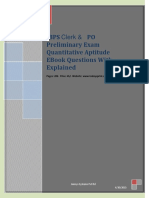 IBPS Clerk & PO Preliminary Exam Quantitative Attitude Ebook Questions With Explained