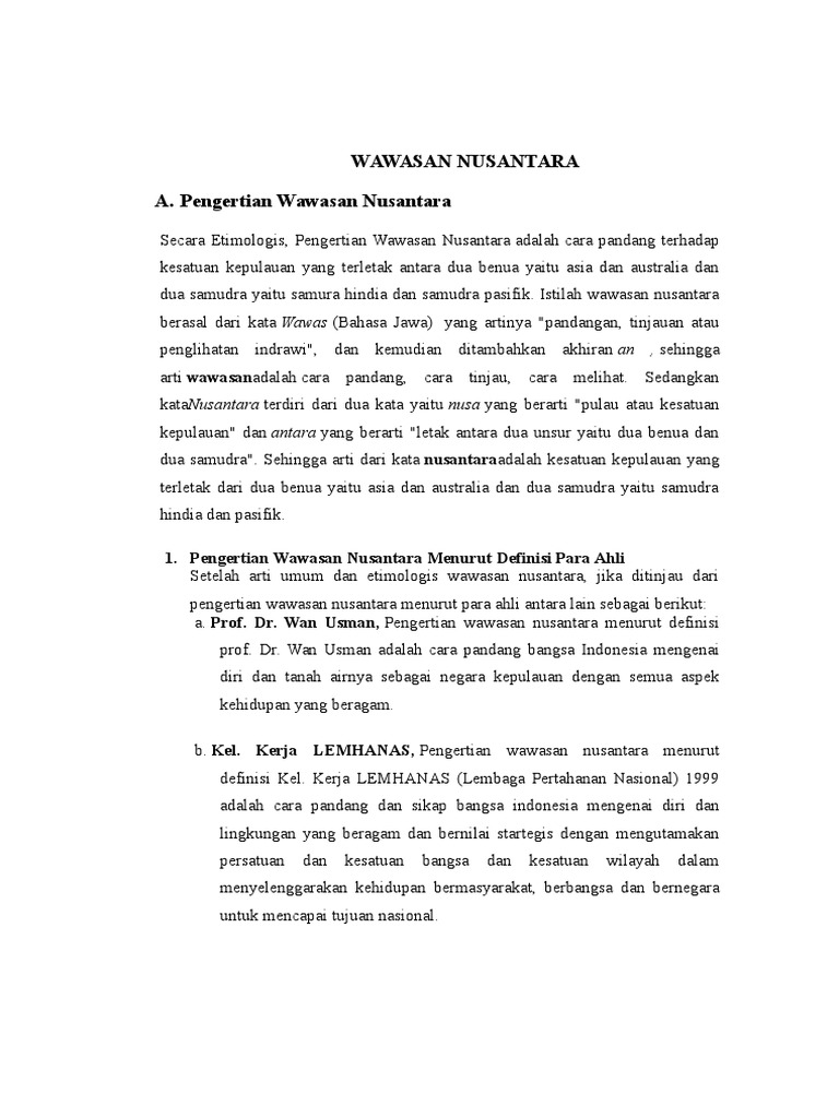 A Pengertian Wawasan Nusantara