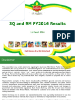 Del Monte Pacific 3 Quarter 2016 Result Presentation Final