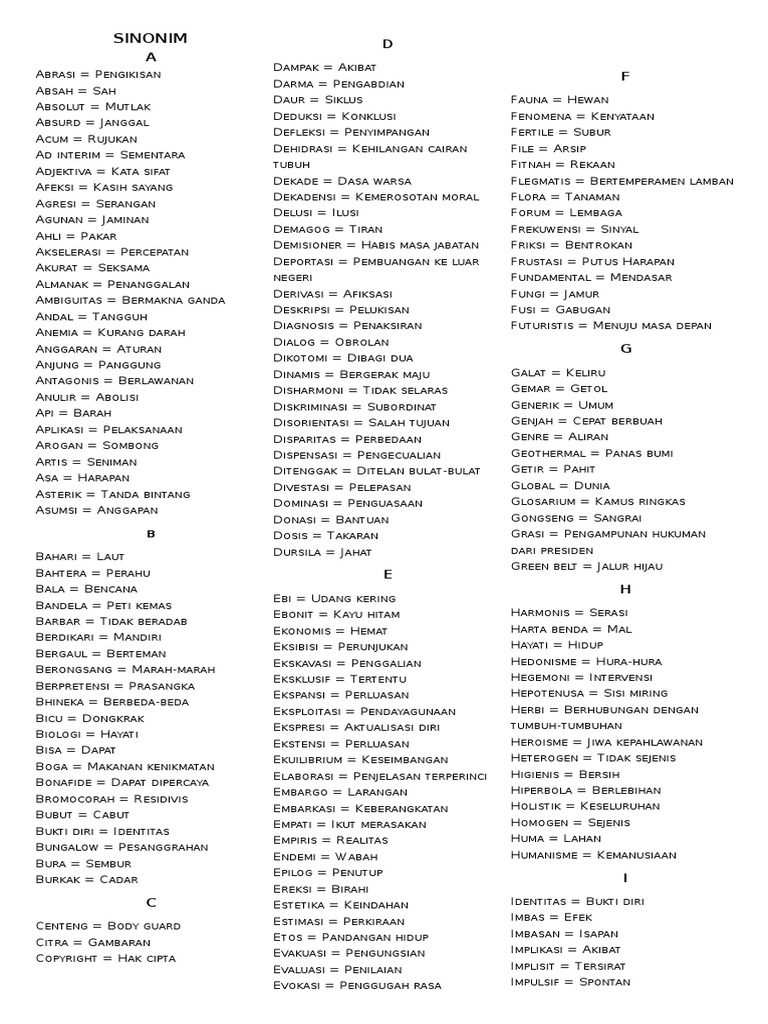 Sinonim Dan Antonim Pdf