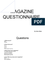 Magazine Questionnaire