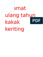 Selamat Ulang Tahun Kakak Keriting