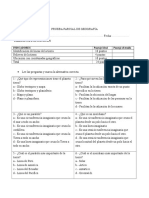 Prueba de Geografia 4º 2016