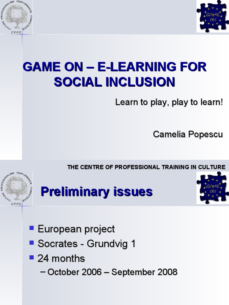 Game On - E-Learning For Social Inclusion | PDF | Learning ...