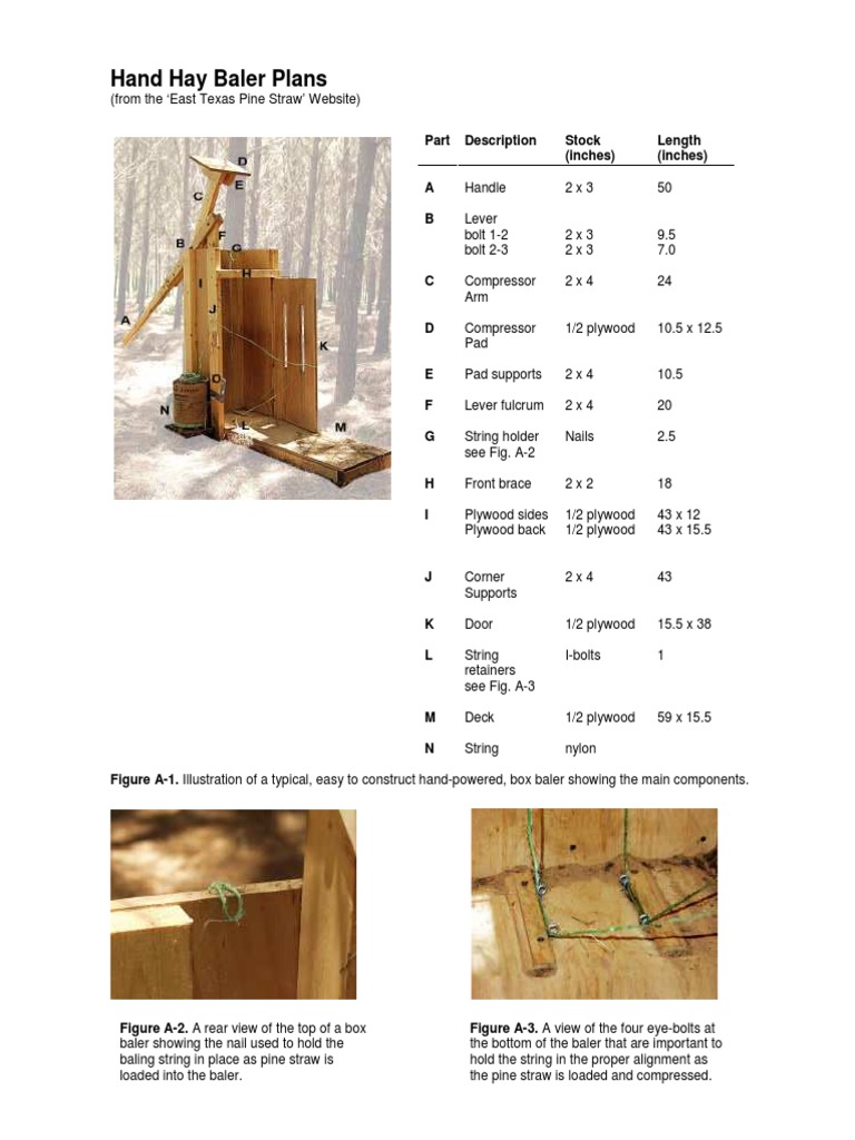 hand hay baler plans