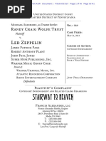 Download Original Complaint Skidmore v Led Zeppelin Stairway to Heaven lawsuit by James Cook SN310257055 doc pdf