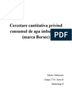 Cercetare Cantitativa Privind Consumul de Apa Imbuteliata