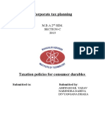 Taxation Polices for Consumer Durable1
