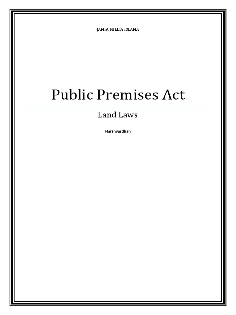 Public Premises Act PDF Public Sphere Government