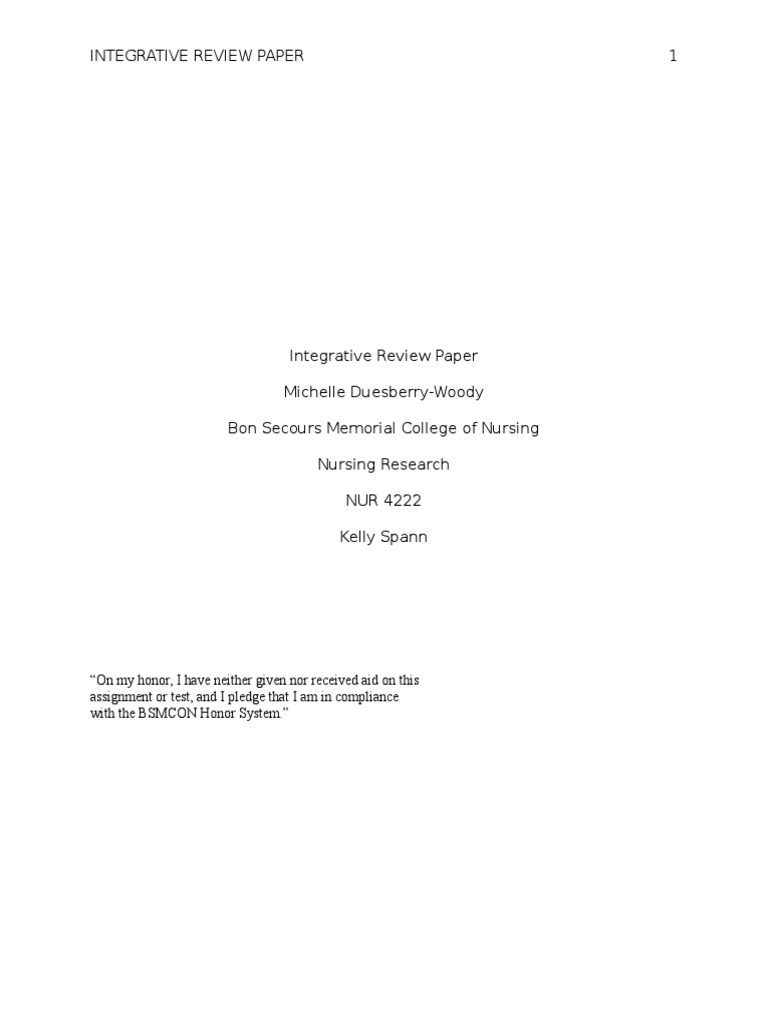 Integrative Review Paper 1 | PDF | Surgery | Infection