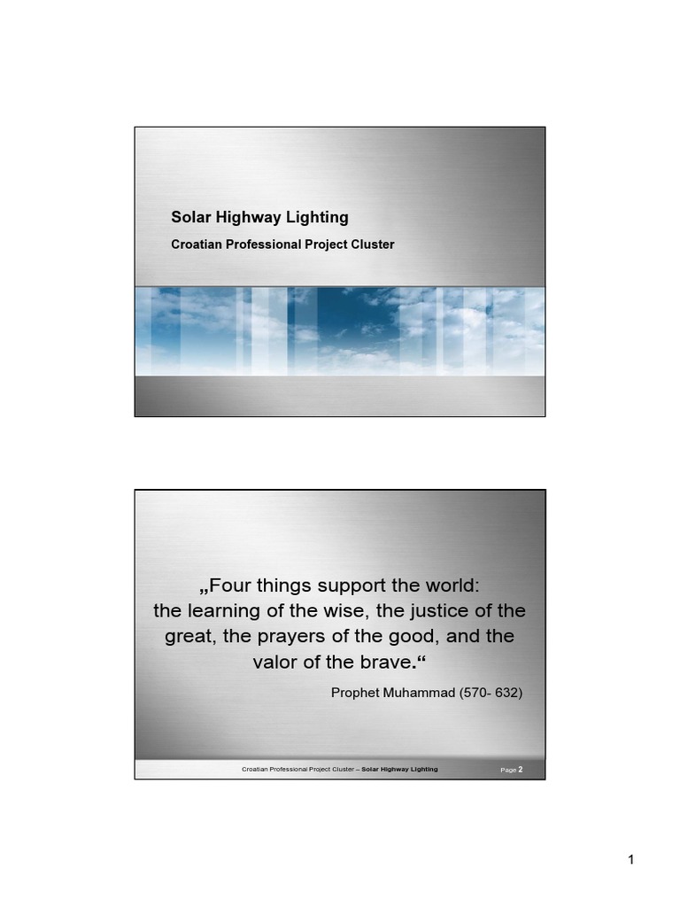 Solar Highway Lighting Pdf Lighting Traffic