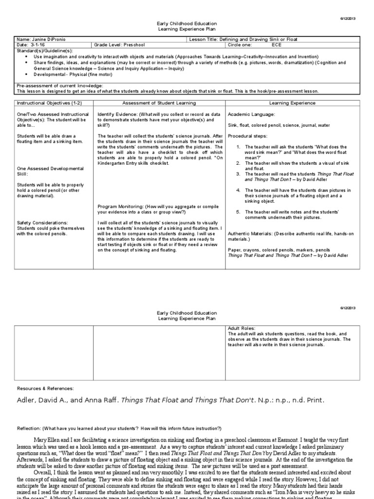 Fine Art Lesson Plan | PDF | Teaching | Science