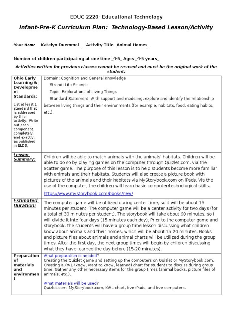 Animal Habitats Lesson Plan Lesson Plan Educational Technology