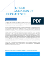 Optical Fiber Communication by John M Senior