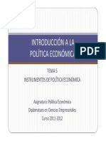 Tema 5 Instrumentos de Política Económica