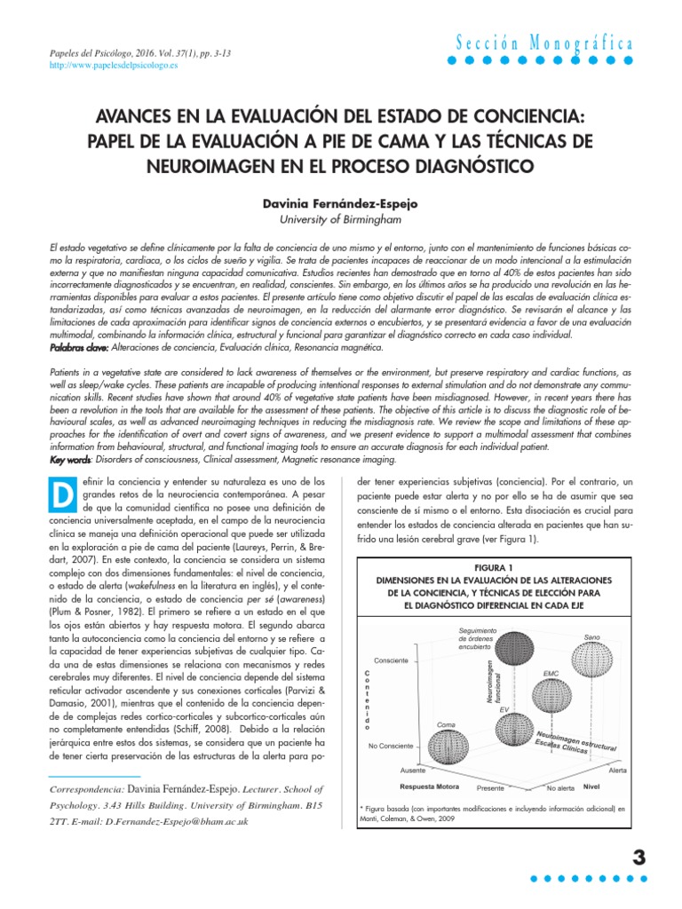 Evaluación del Estado de Conciencia | PDF | Coma | Corteza cerebral