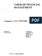 Term Paper of Financial Management: Company: TATA MOTORS