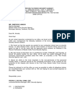 Security Services Letter