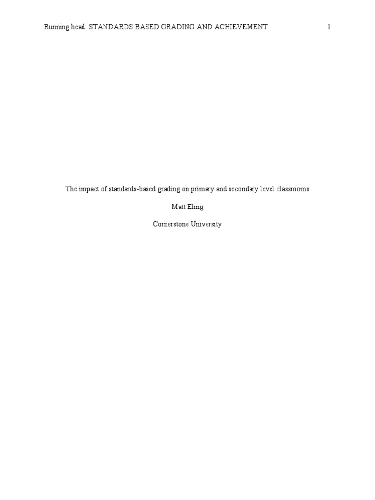 Literature Review-Standards Based Grading | PDF | Standardized Tests ...