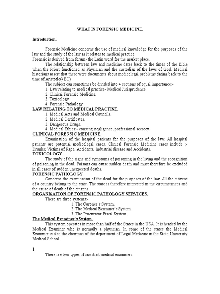 What Is Forensic Medicine. PDF Coroner Autopsy