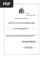 Bryan Consultancies Inc. - Cert of Incorp.