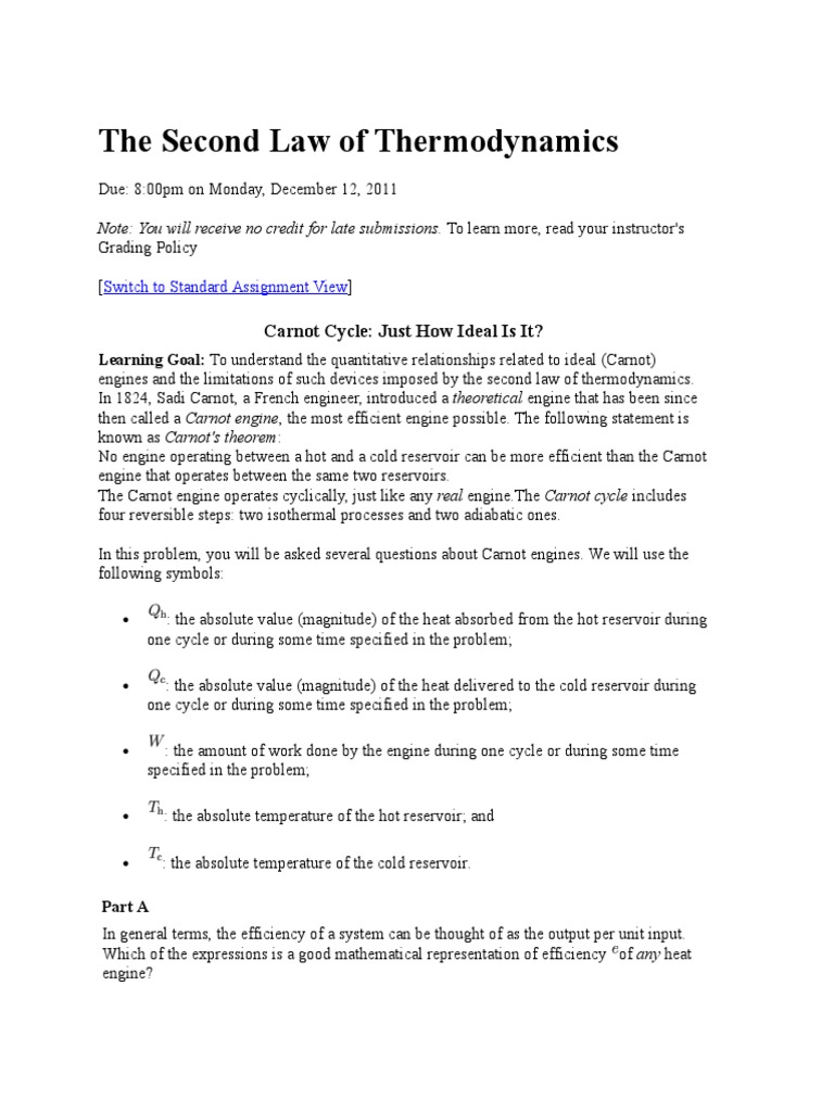 The Second Law of Thermodynamics MP | PDF | Entropy | Heat