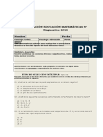 Prueba Diagnostico Matematica 8vo (2) 2016